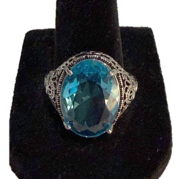 Jewelry - Synthetic Blue Stone Cocktail Ring